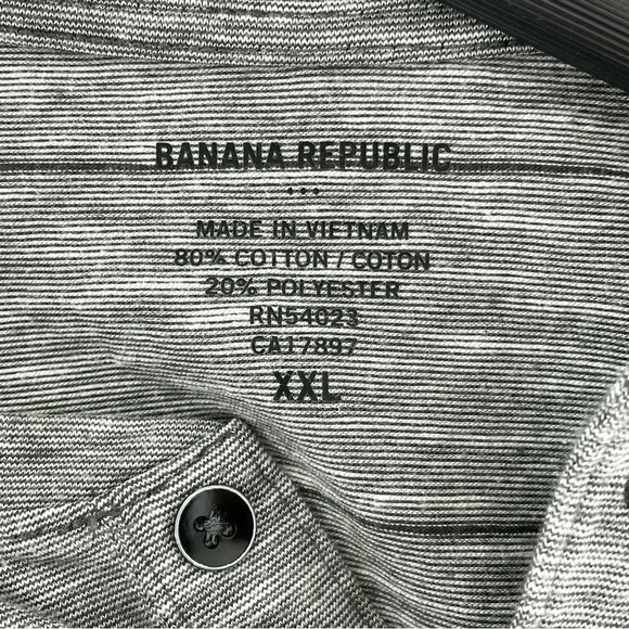 Banana Republic Gray Henley Short Sleeve Shirt Men's XXL 8251/7 b - Picture 6 of 7